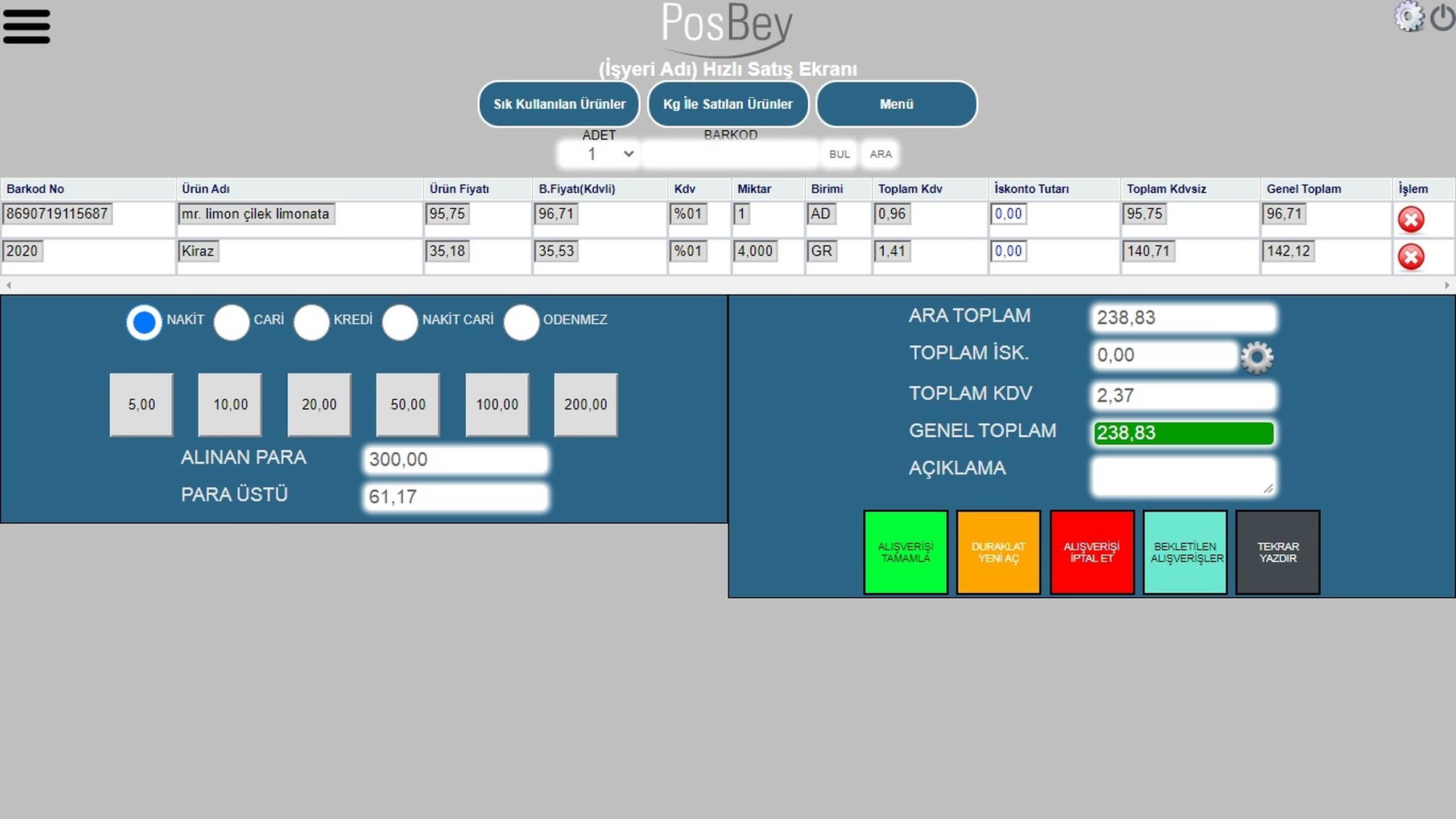 POSBEY ULTRA PLUS HIZLI SATIŞ EKRANI / Barkodlu Ürün Satışı, Gelir, Stok, Veresiye Takip Satış Noktası Programımız